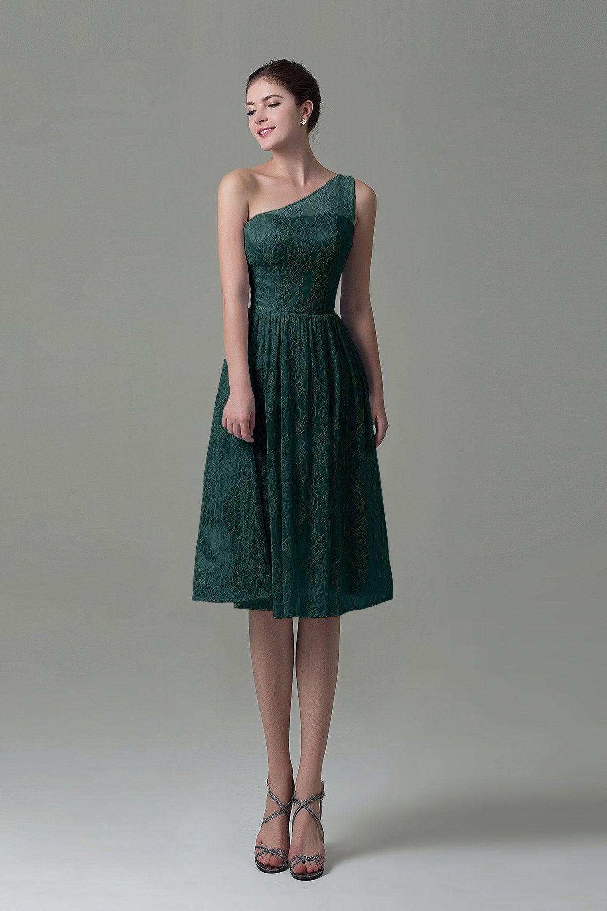 A-Line Knee Length Lace Bridesmaid Dress COZK16009 - COCOMELODY
