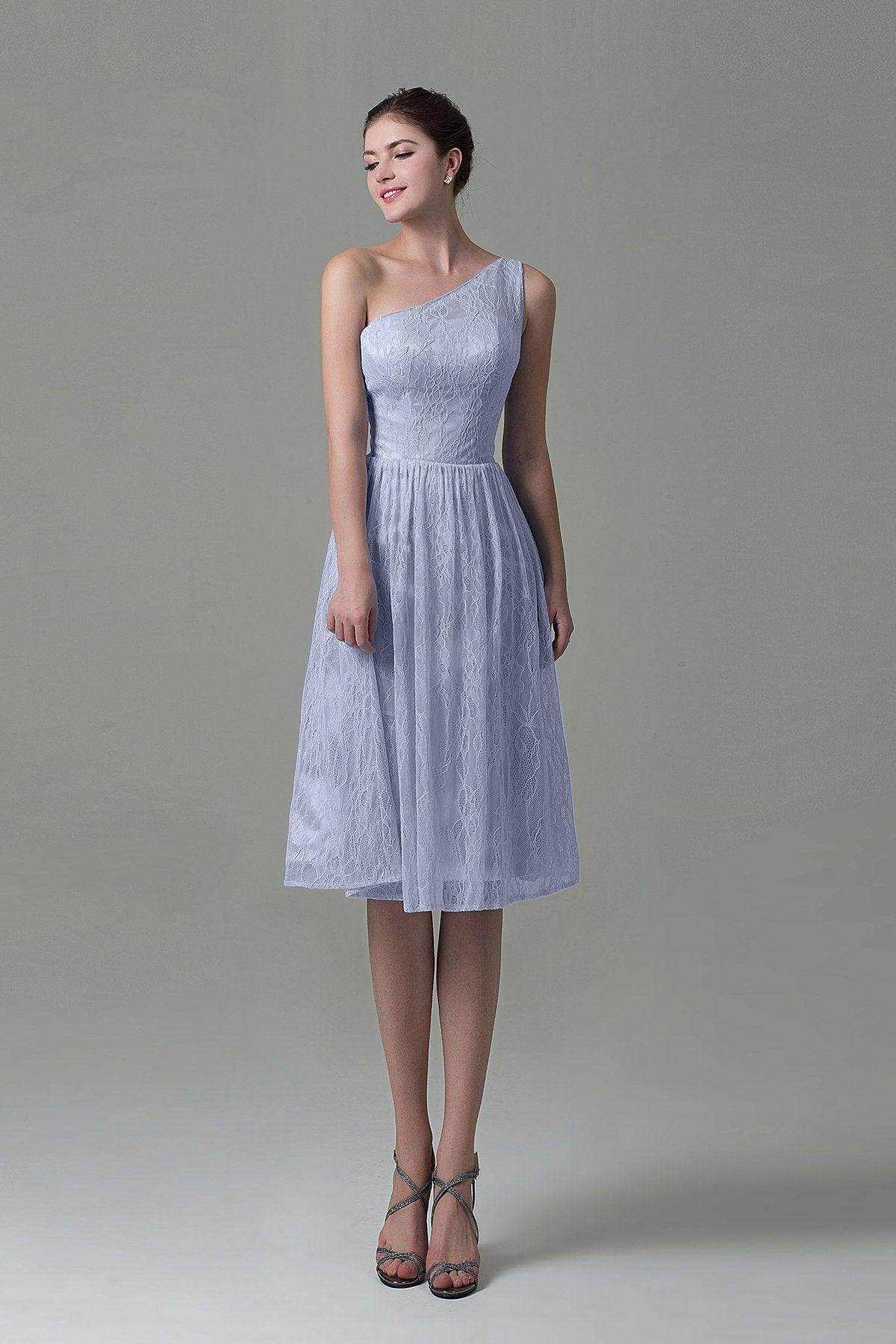 A-Line Knee Length Lace Bridesmaid Dress COZK16009 - COCOMELODY