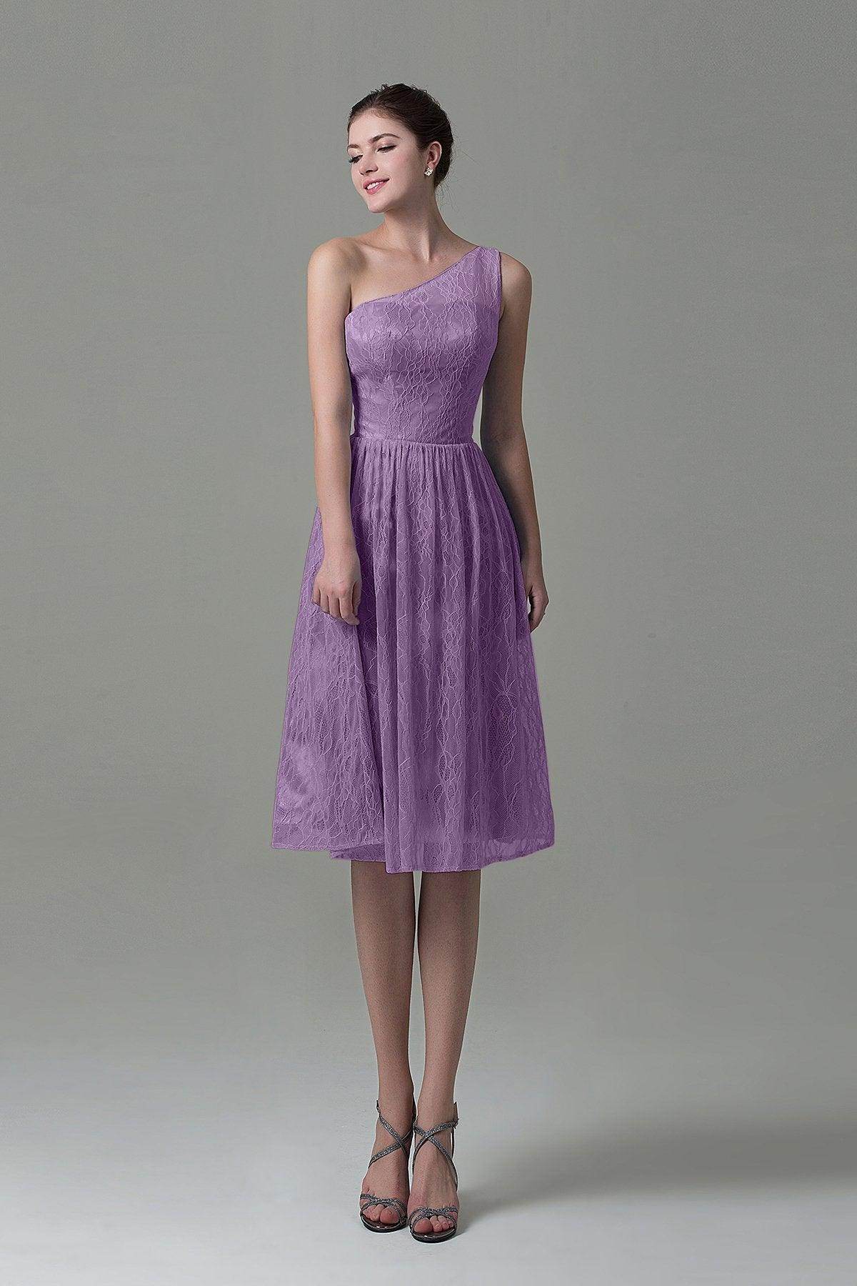 A-Line Knee Length Lace Bridesmaid Dress COZK16009 - COCOMELODY