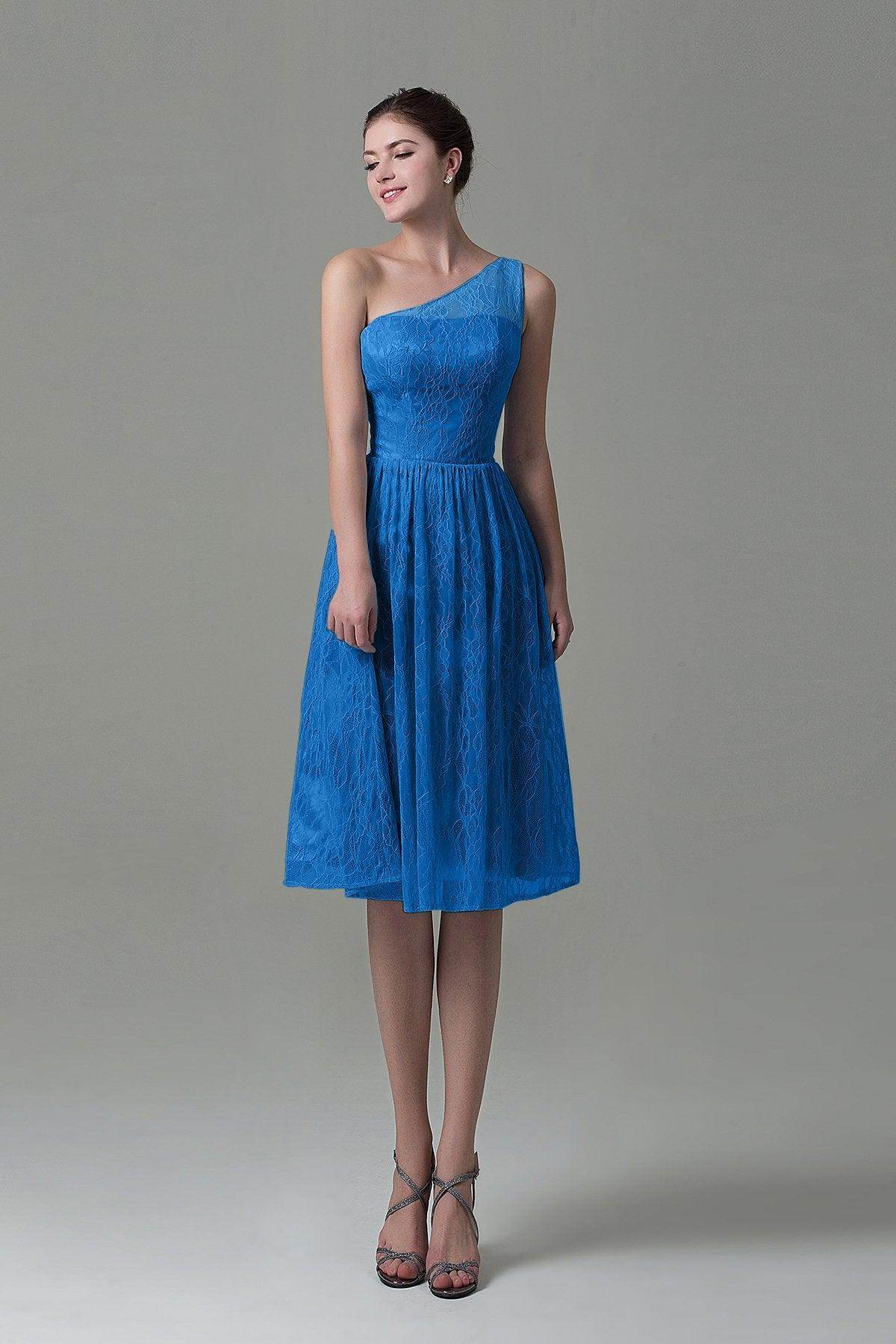 A-Line Knee Length Lace Bridesmaid Dress COZK16009 - COCOMELODY