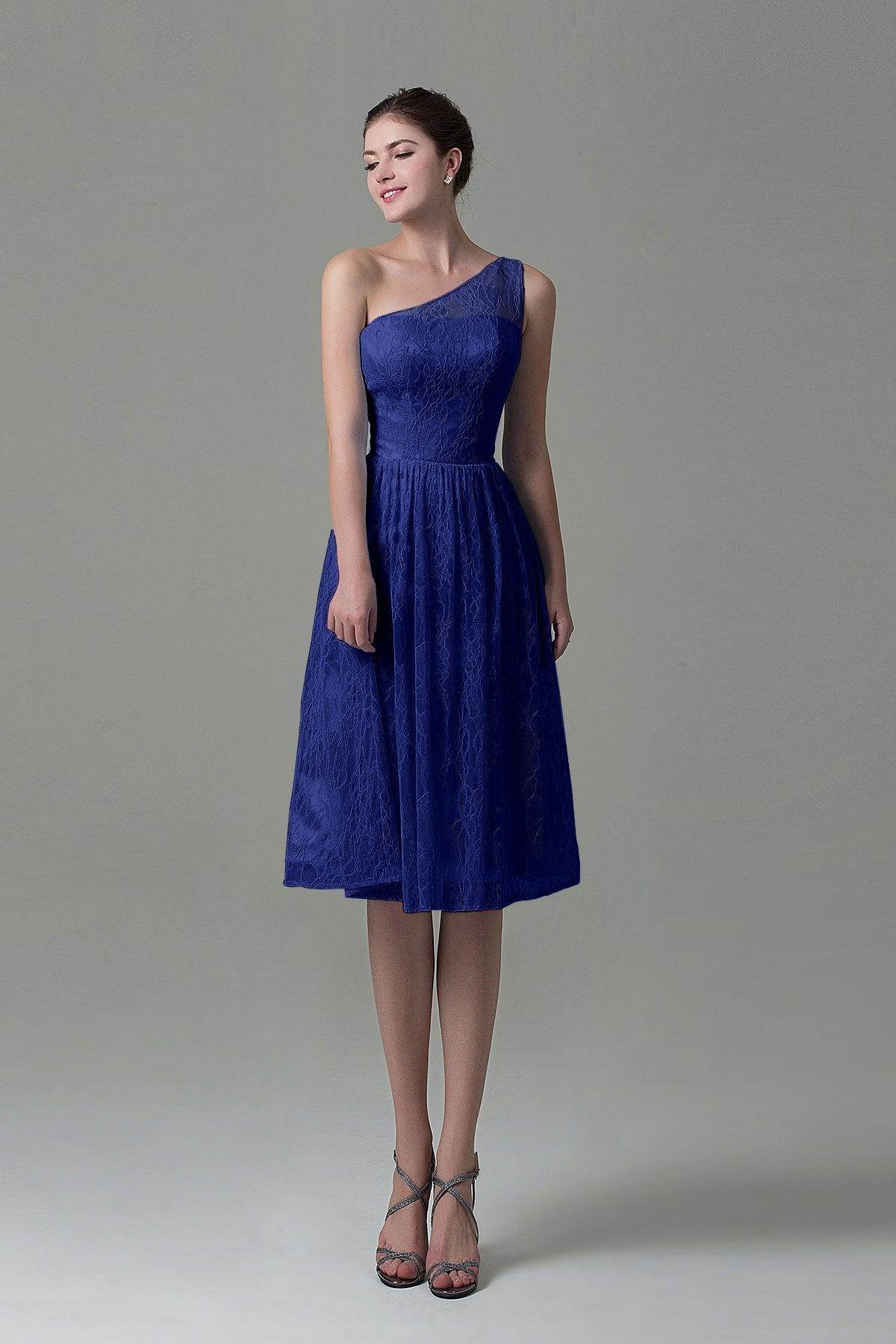 A-Line Knee Length Lace Bridesmaid Dress COZK16009 - COCOMELODY