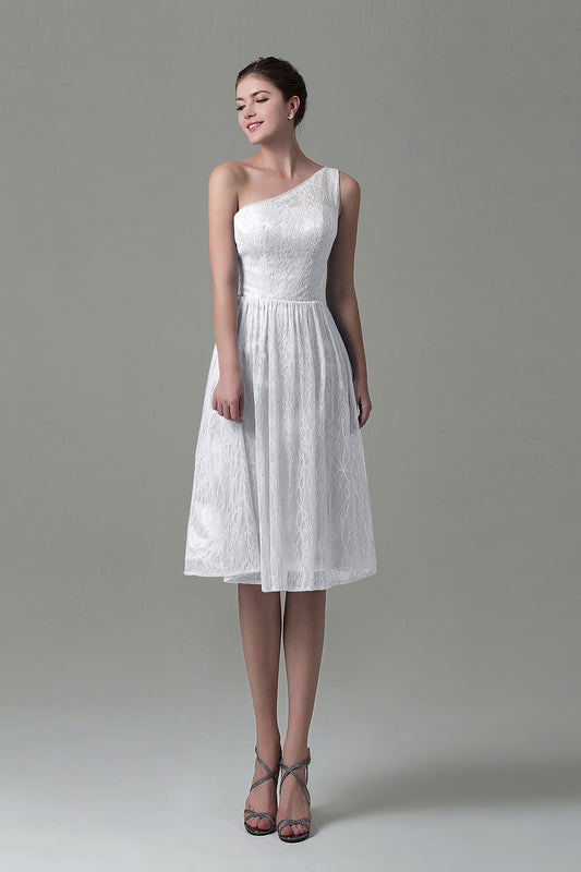 A-Line Knee Length Lace Bridesmaid Dress COZK16009