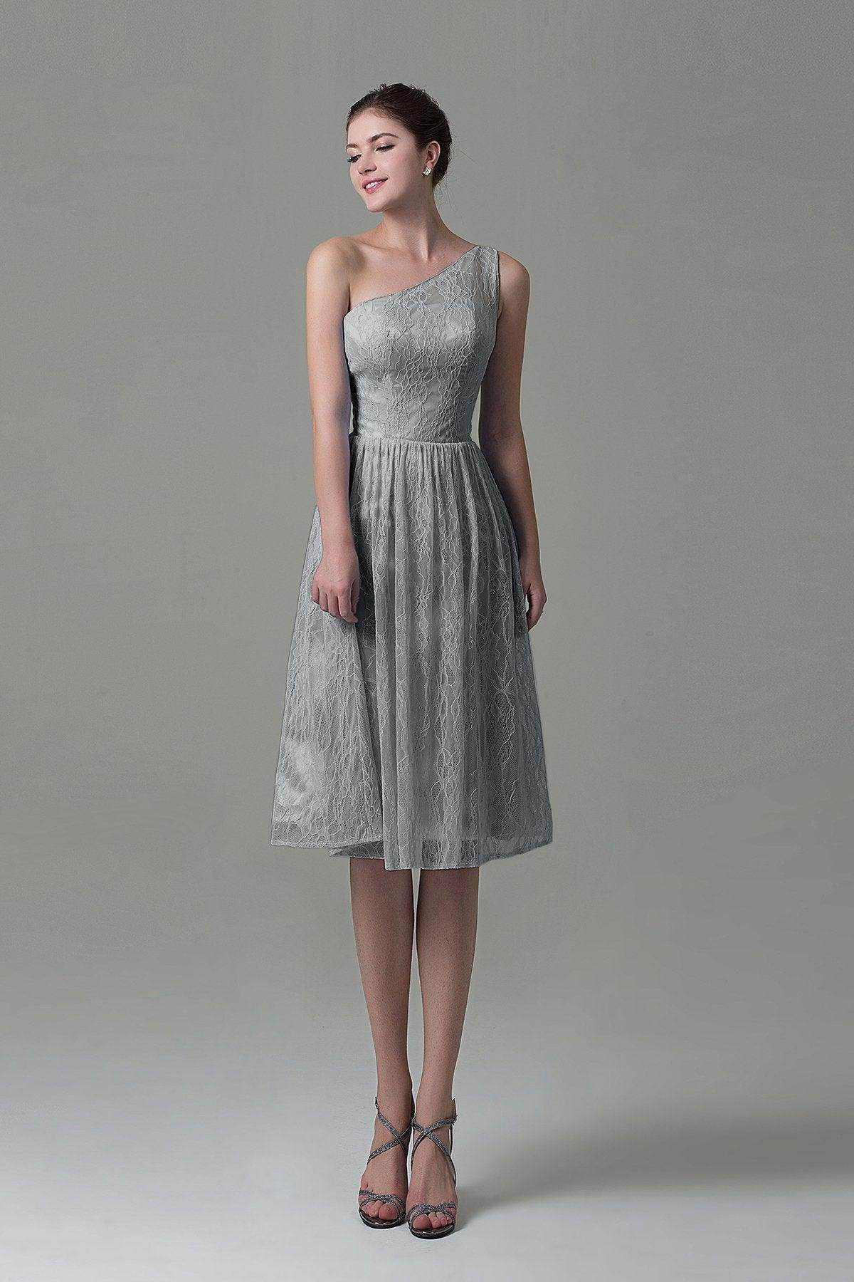 A-Line Knee Length Lace Bridesmaid Dress COZK16009 - COCOMELODY