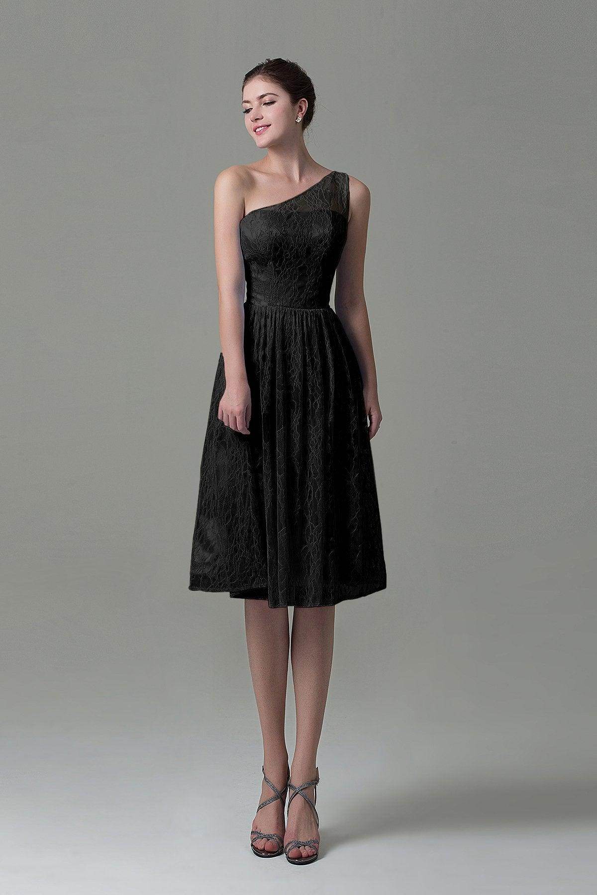 A-Line Knee Length Lace Bridesmaid Dress COZK16009 - COCOMELODY