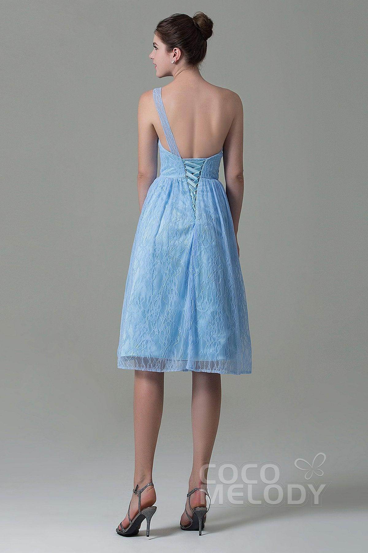 A-Line Knee Length Lace Bridesmaid Dress COZK16009 - COCOMELODY