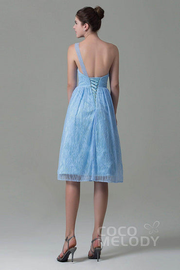 A-Line Knee Length Lace Bridesmaid Dress COZK16009 - COCOMELODY