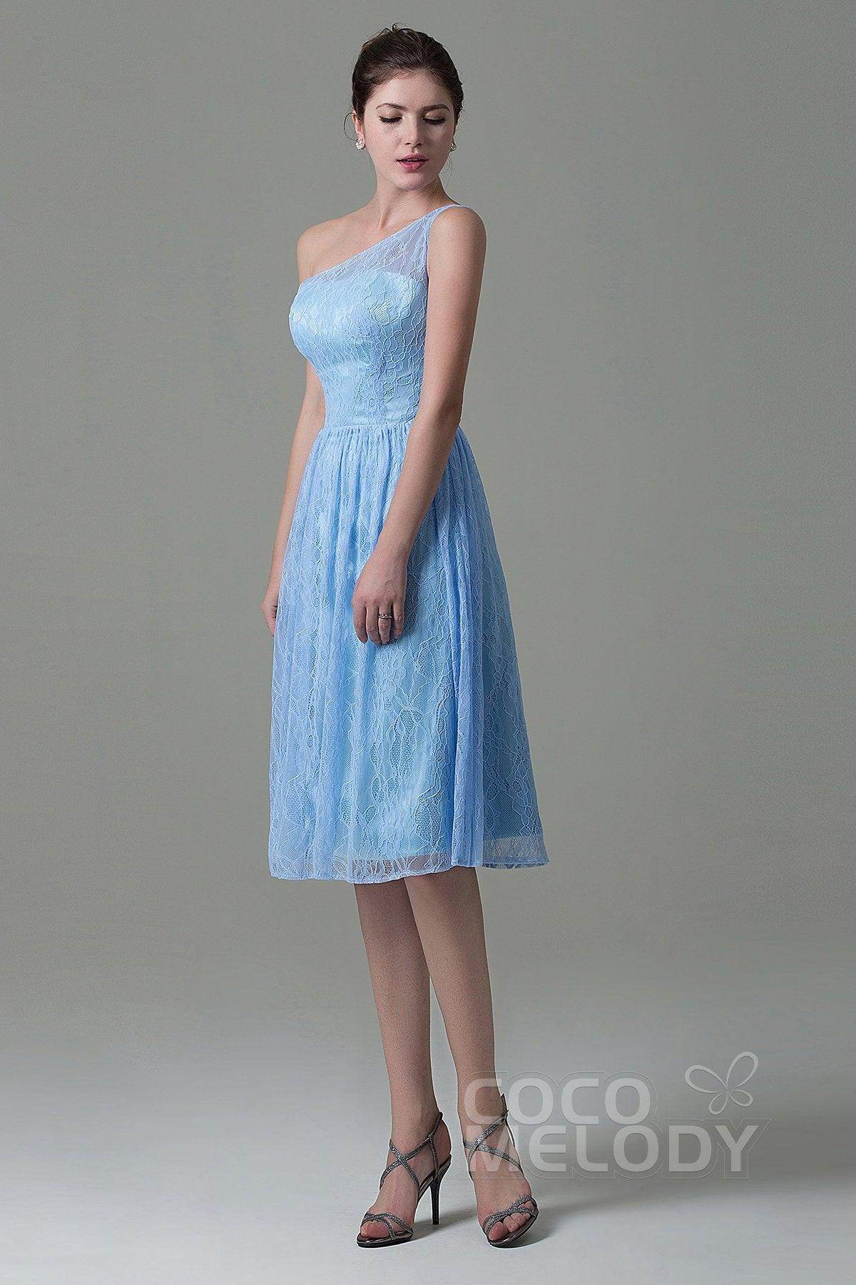 A-Line Knee Length Lace Bridesmaid Dress COZK16009 - COCOMELODY