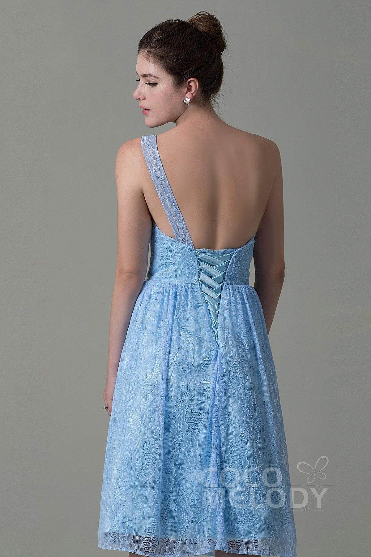 A-Line Knee Length Lace Bridesmaid Dress COZK16009 - COCOMELODY