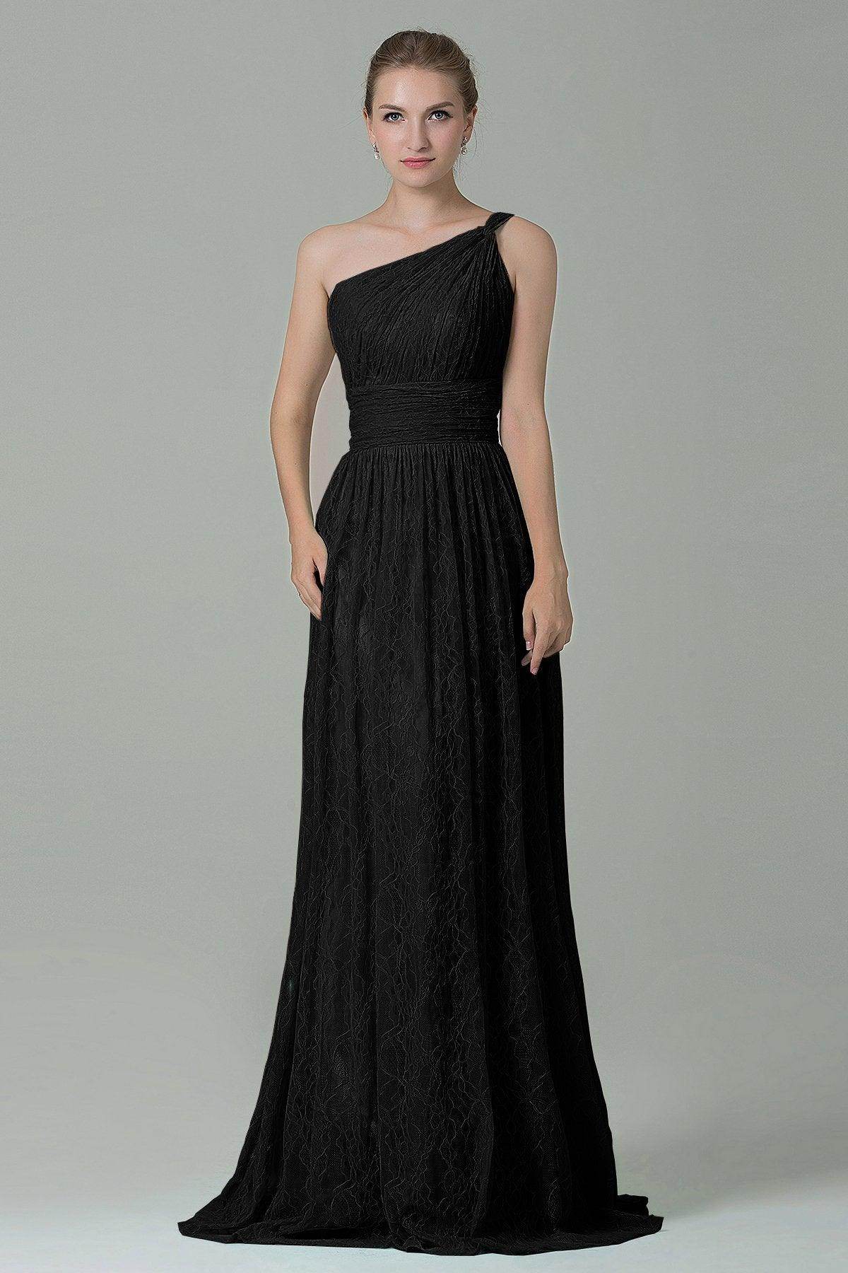 Sheath-Column Floor Length Lace Bridesmaid Dress COZK16014 - COCOMELODY