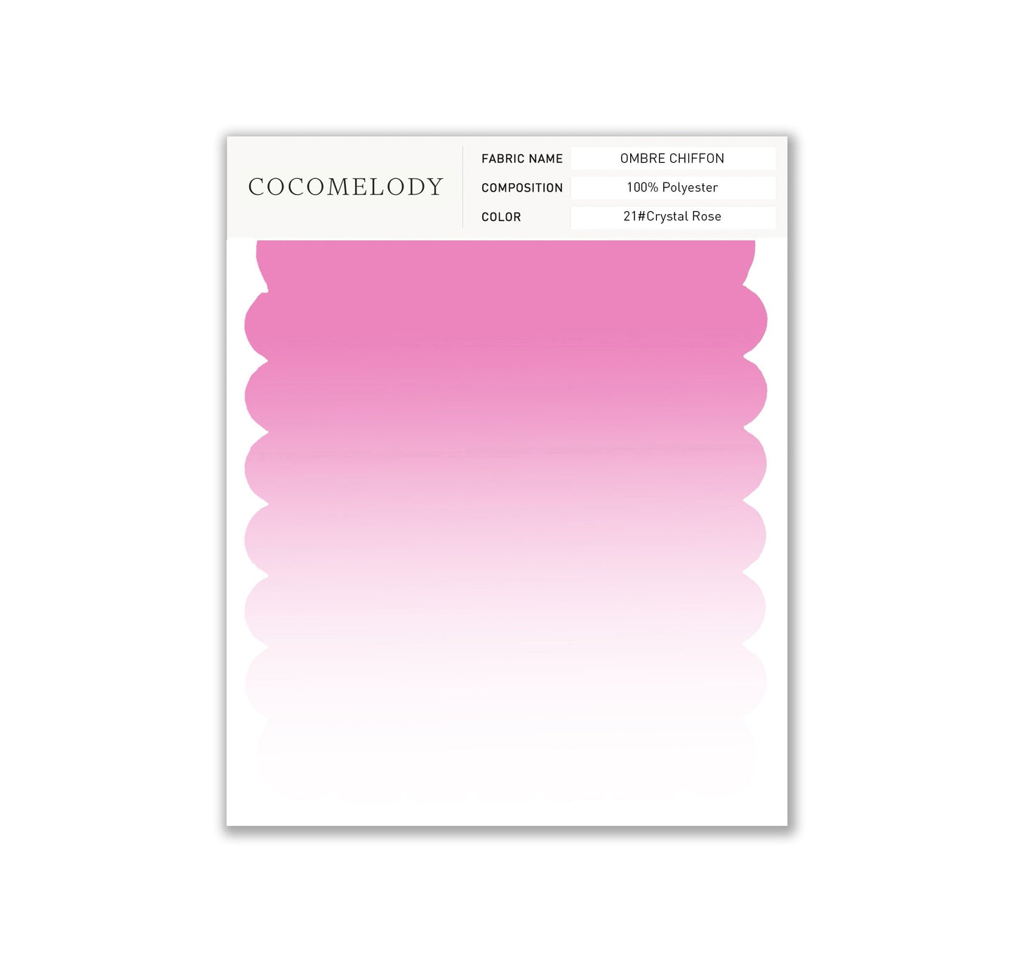 Ombre Chiffon Fabric Swatch in Single Color SWCR17001