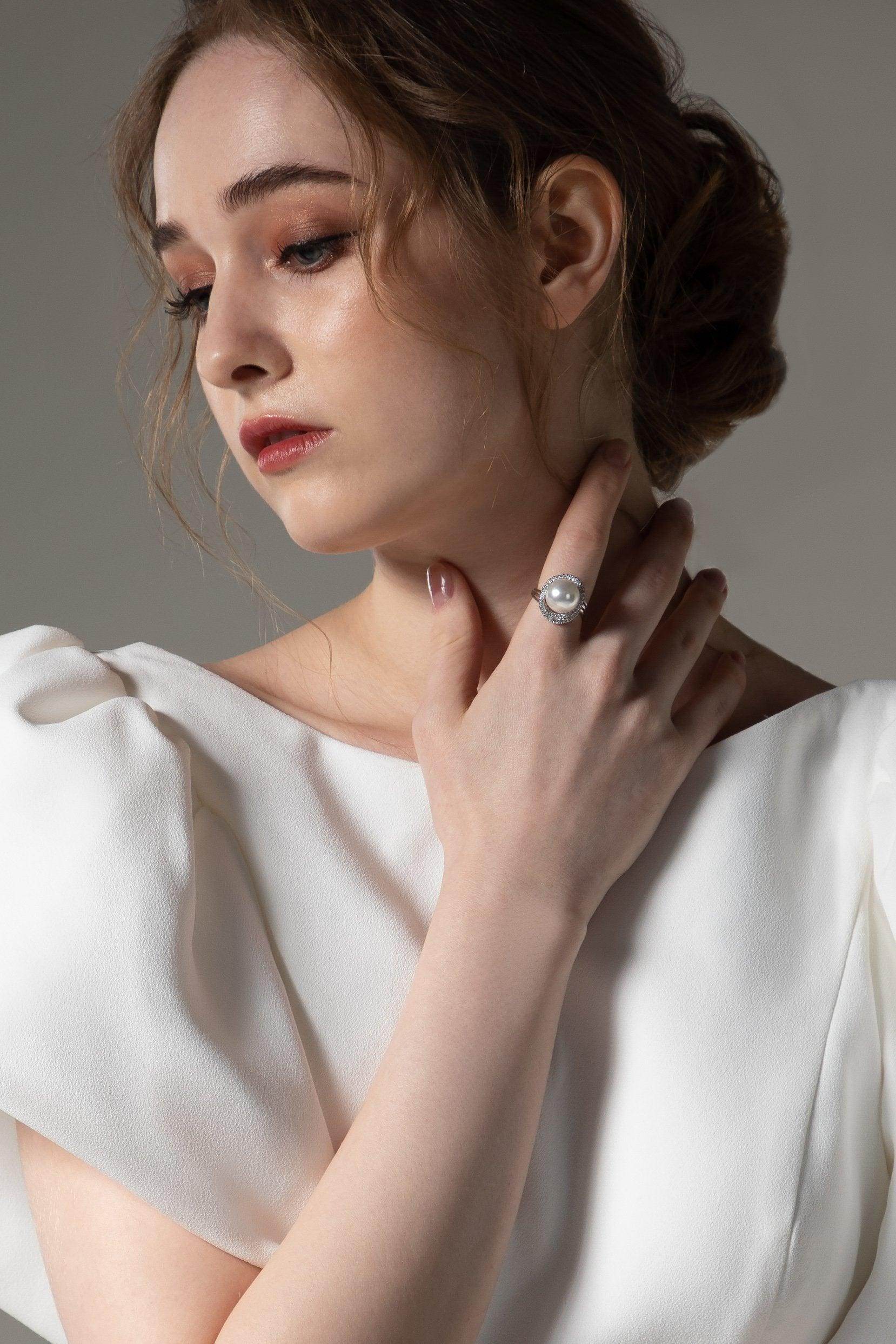 Alloy Rings with Imitation Pearl CR0010 - COCOMELODY
