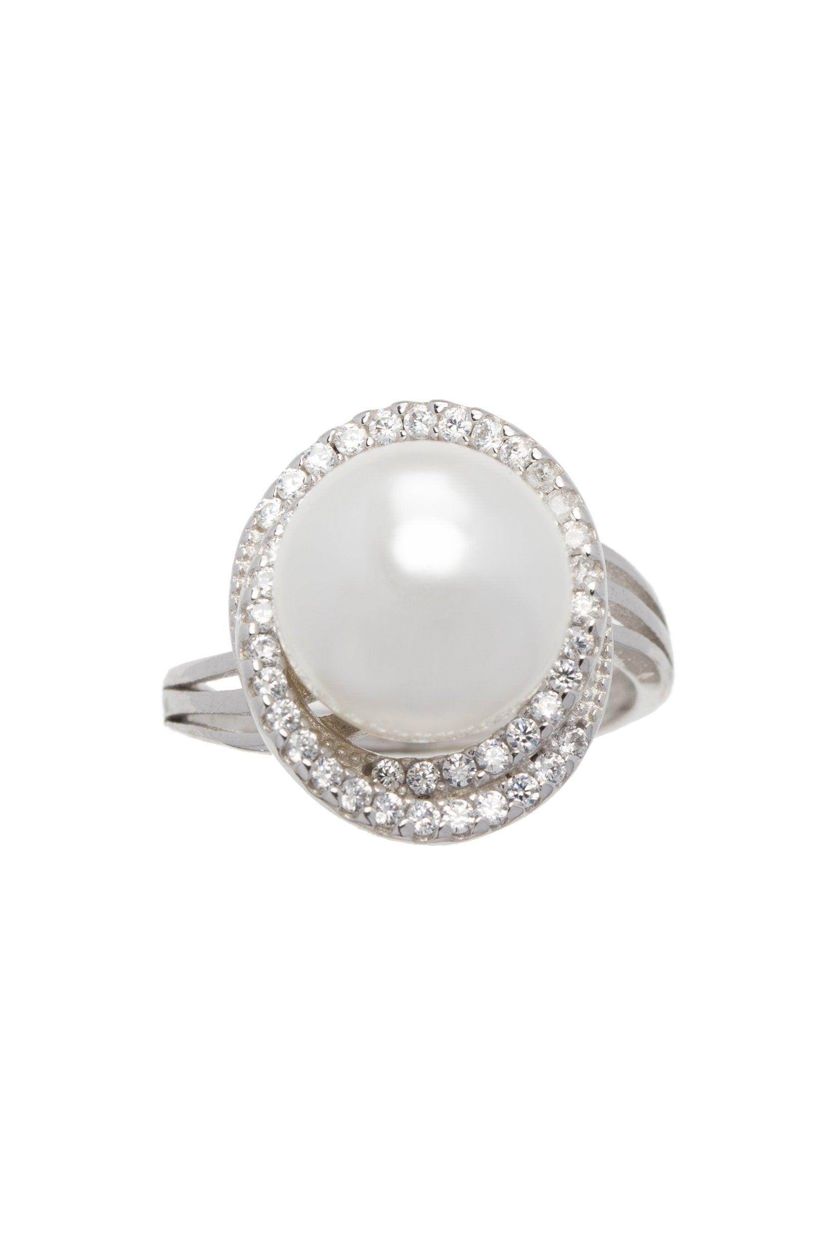 Alloy Rings with Imitation Pearl CR0010 - COCOMELODY
