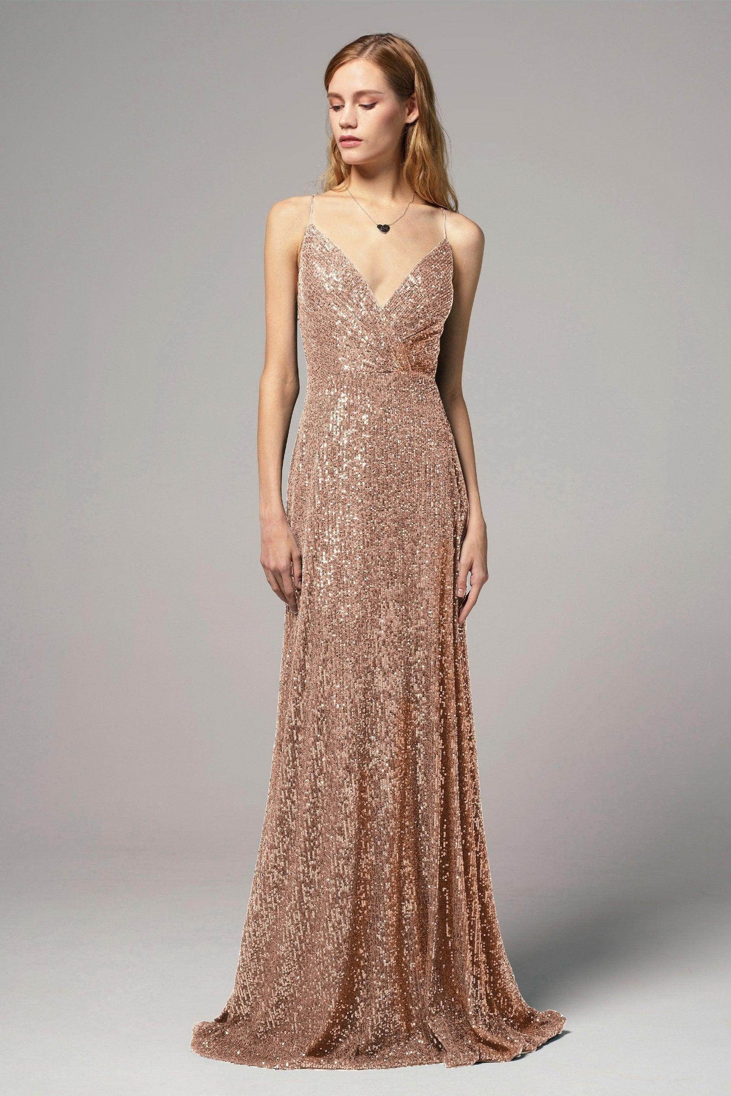 Sheath-Column Floor Length Sequined Dress CS0264 - COCOMELODY