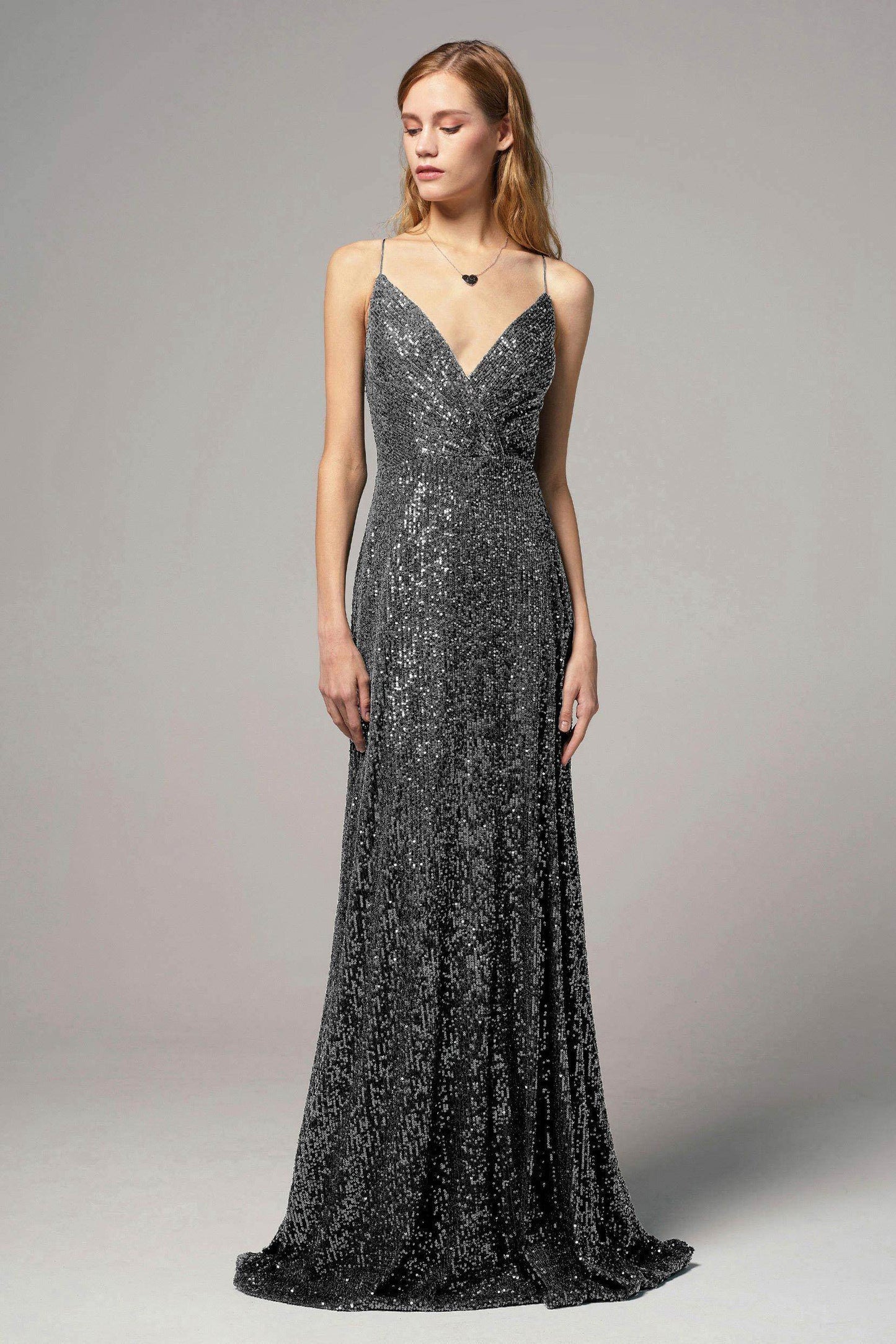 Sheath-Column Floor Length Sequined Dress CS0264 - COCOMELODY