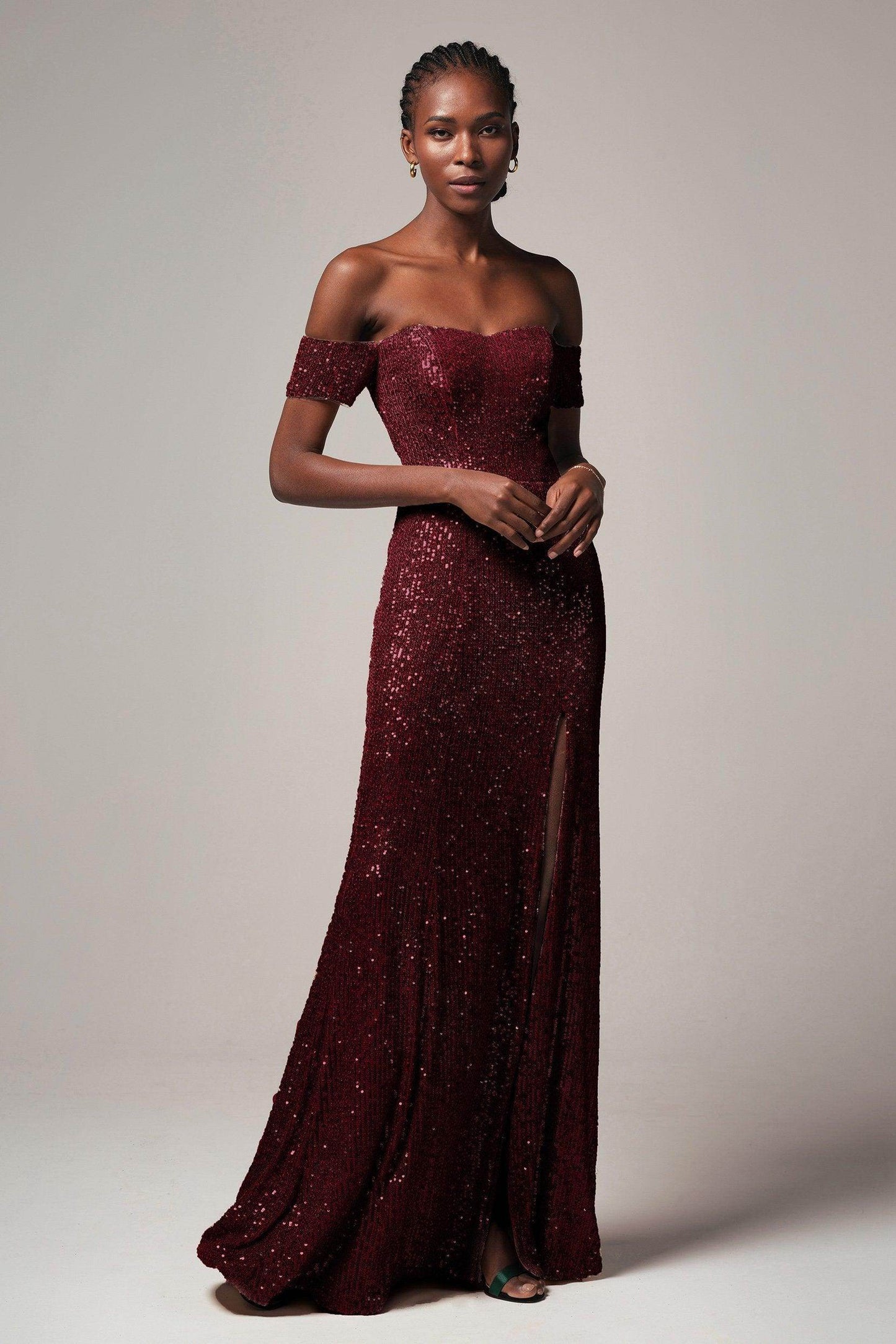 Sheath-Column Floor Length Sequined Dress CS0265 - COCOMELODY