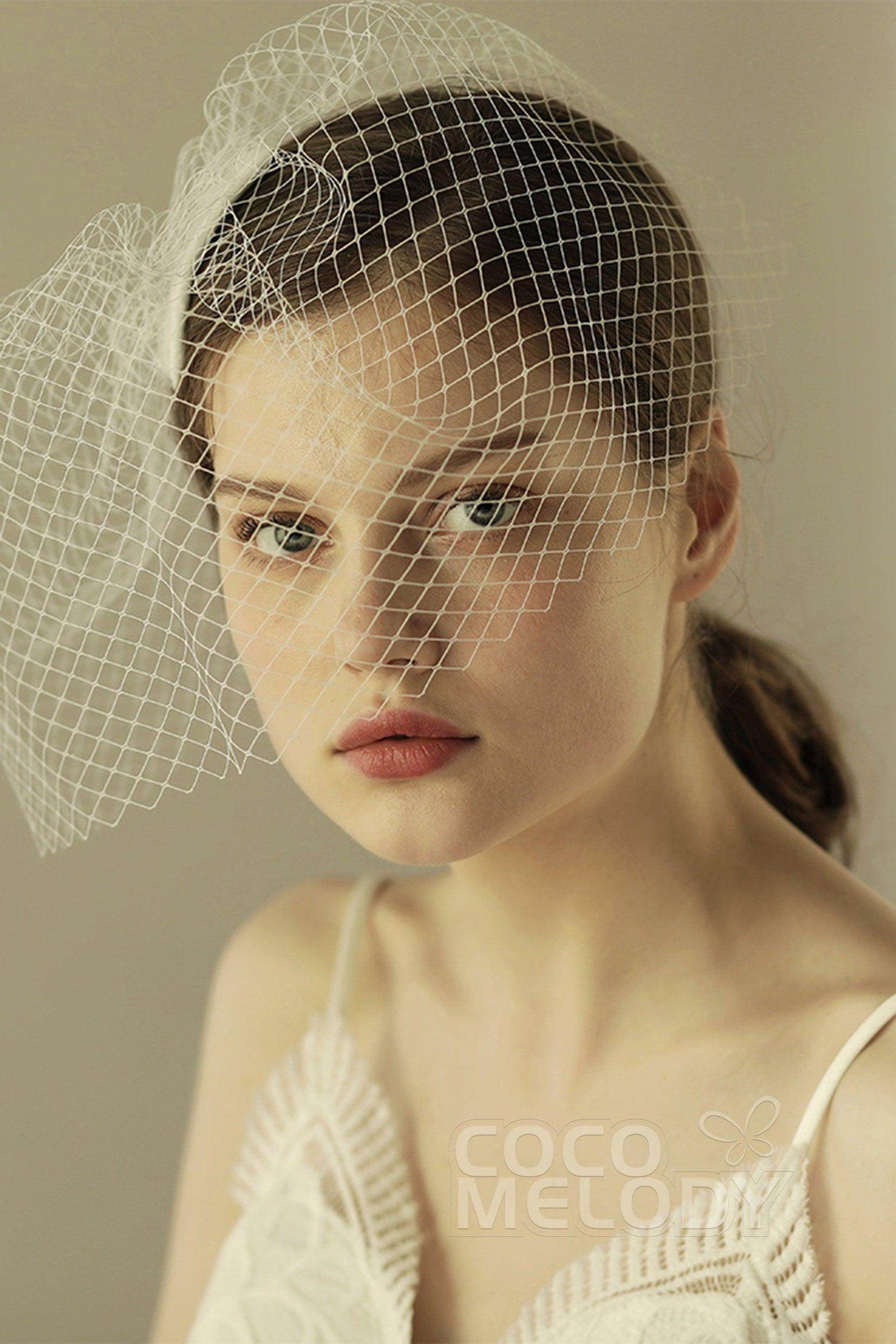 One-tier Cut Edge Tulle Blusher Veils CV0238 - COCOMELODY