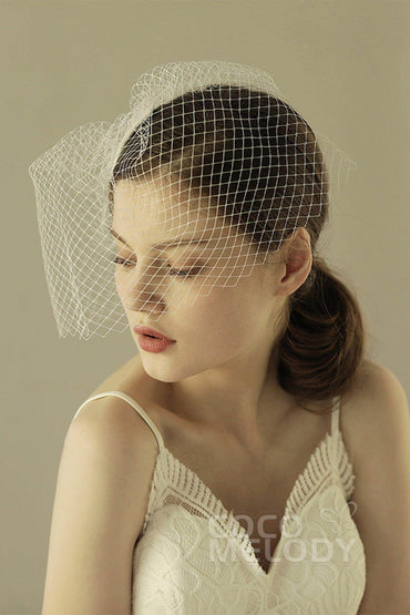 One-tier Cut Edge Tulle Blusher Veils CV0238 - COCOMELODY