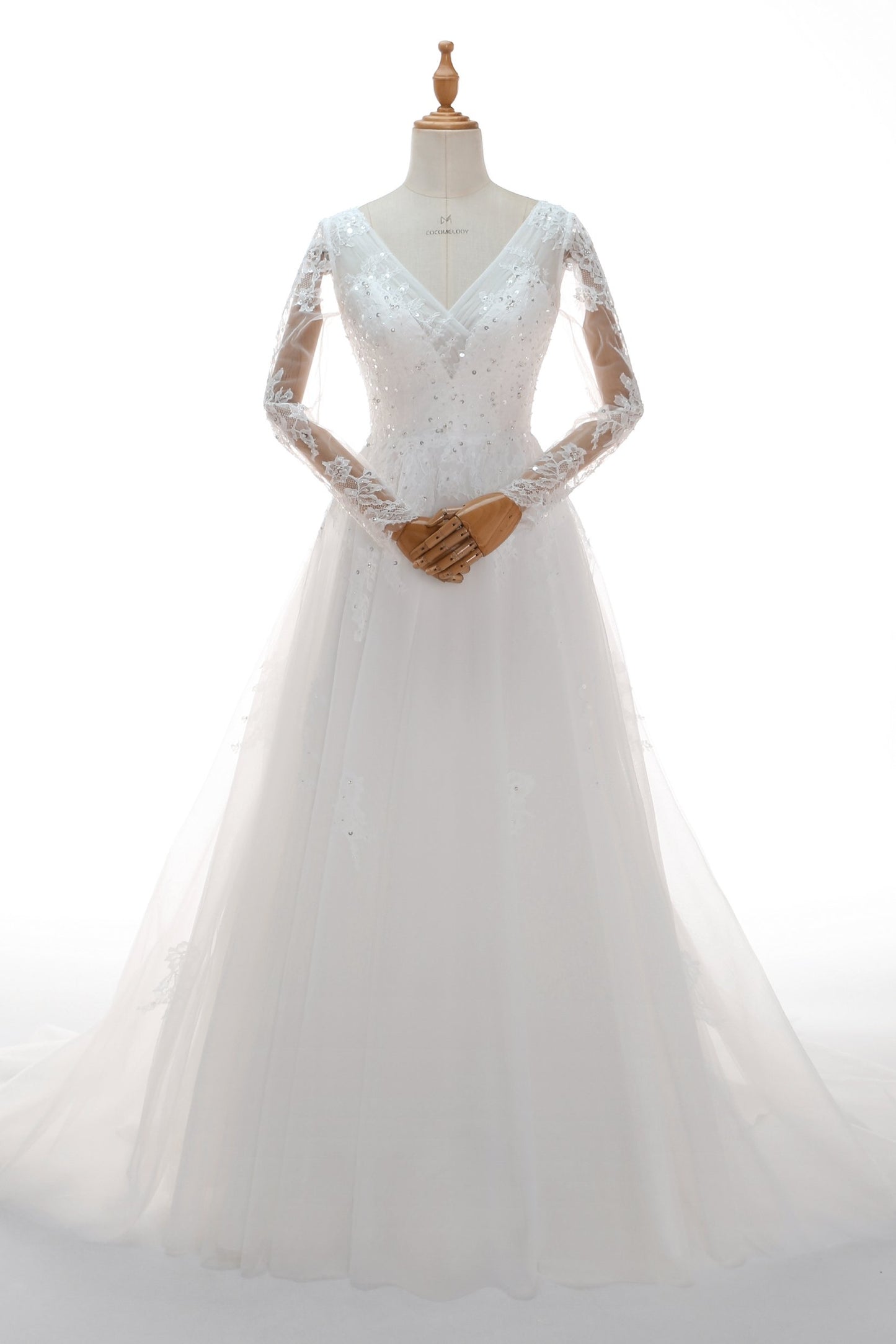 A-Line Court Train Tulle Wedding Dress CW2336