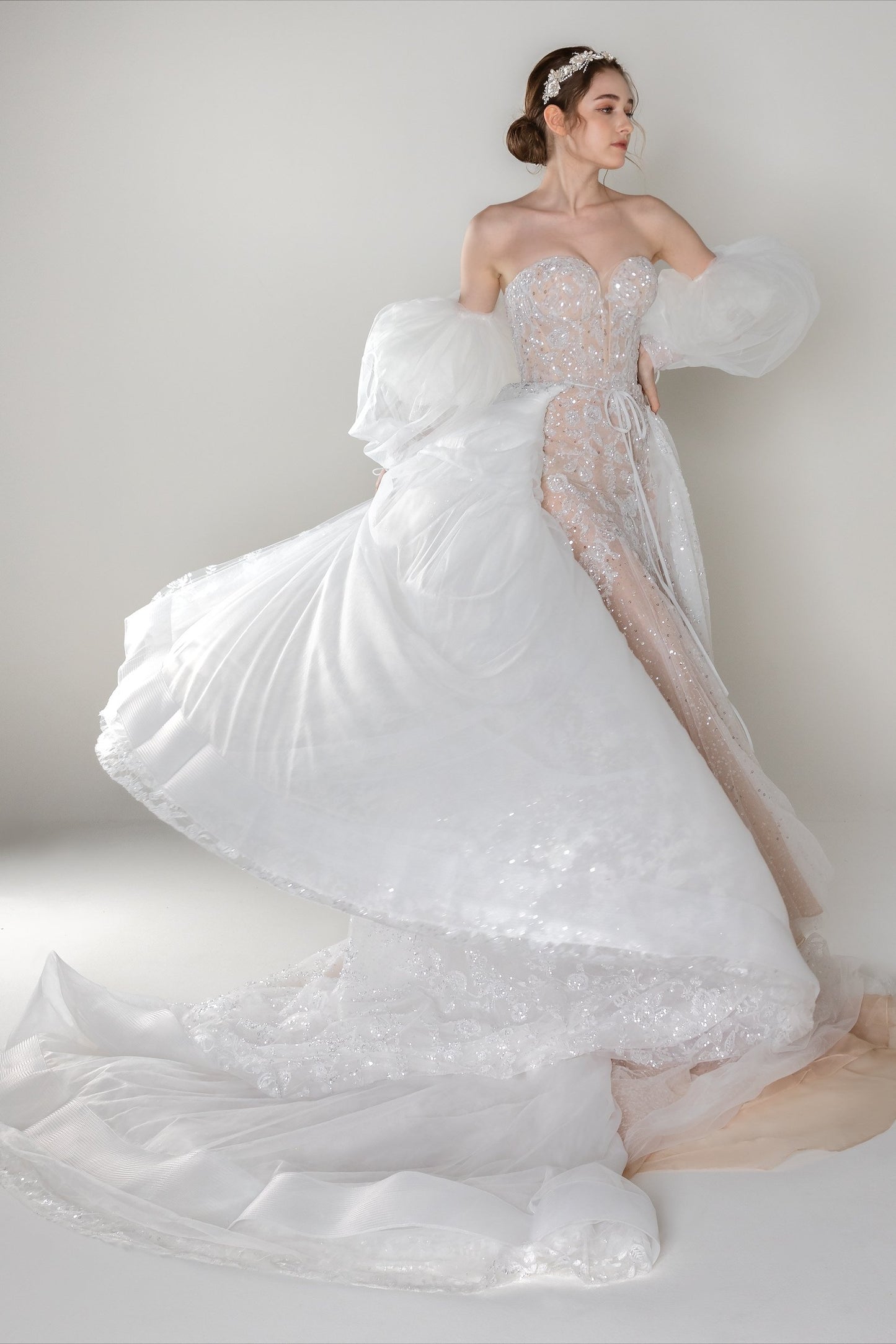 Trumpet-Mermaid Chapel Train Lace Wedding Dress CW2493