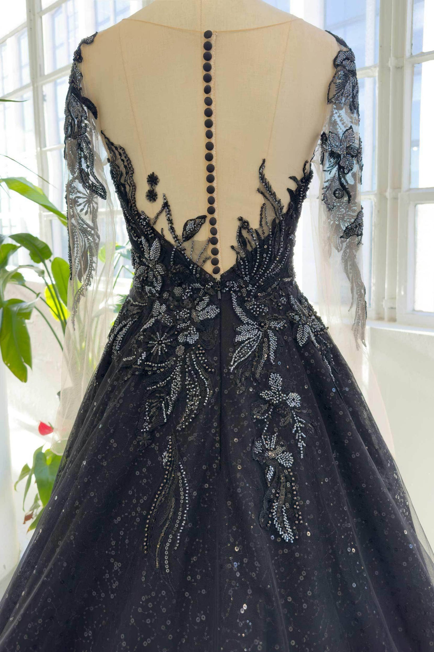 A-Line Court Train Sparkle Tulle Wedding Dress CW3010CR - COCOMELODY