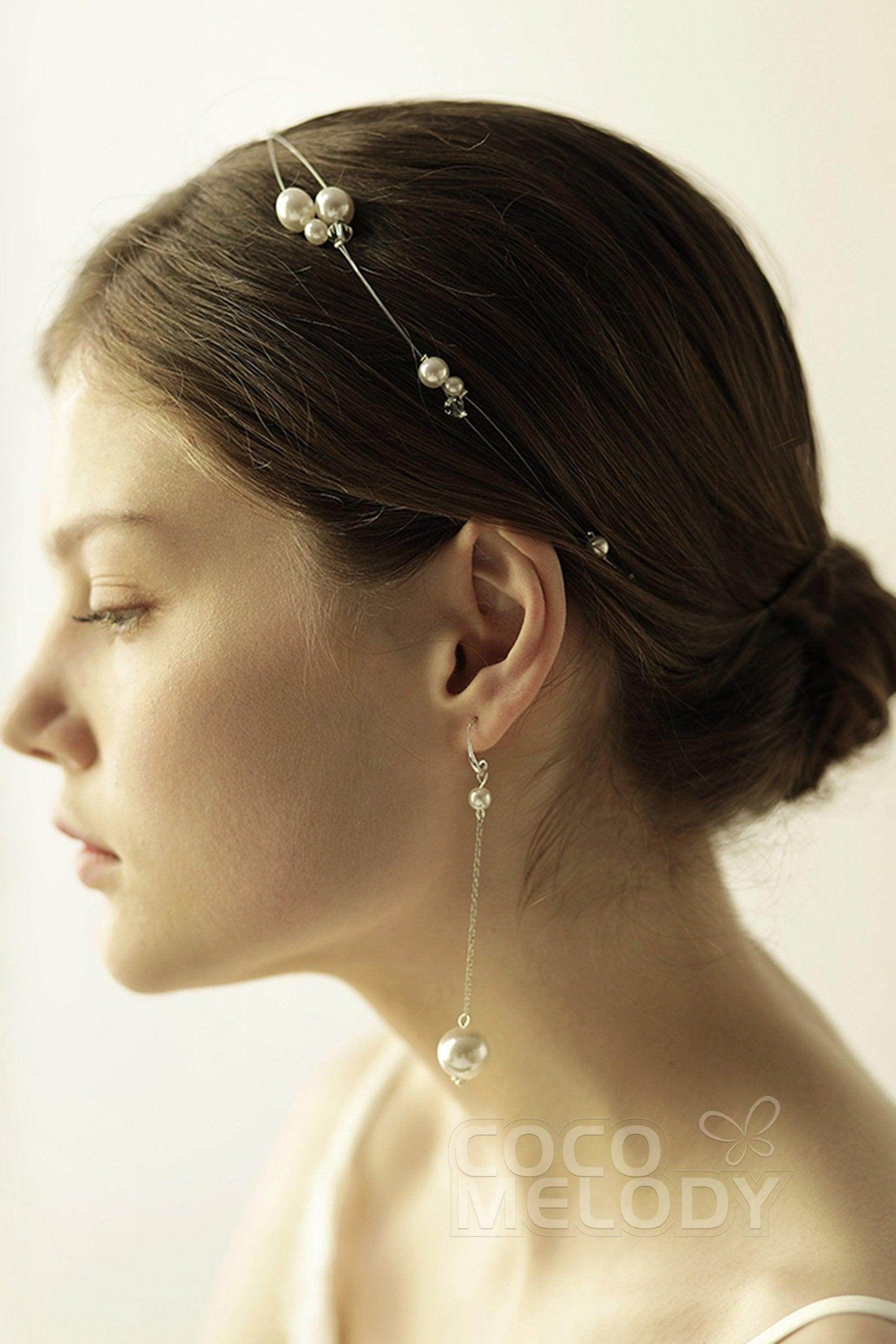 Imitation Pearl Headbands and Earrings Jewelry CY0050 - COCOMELODY