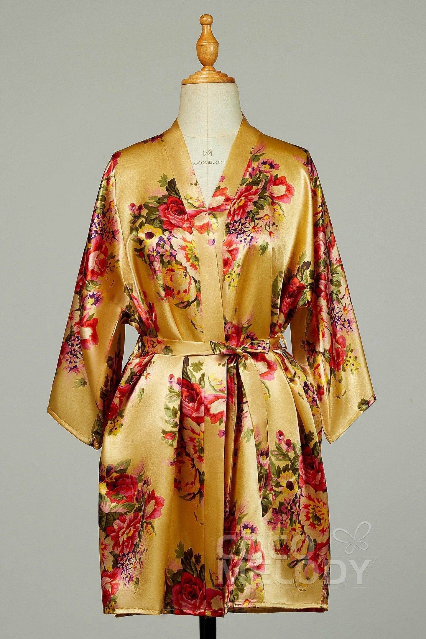 Short Silk-Like Robes CZ0181 - COCOMELODY