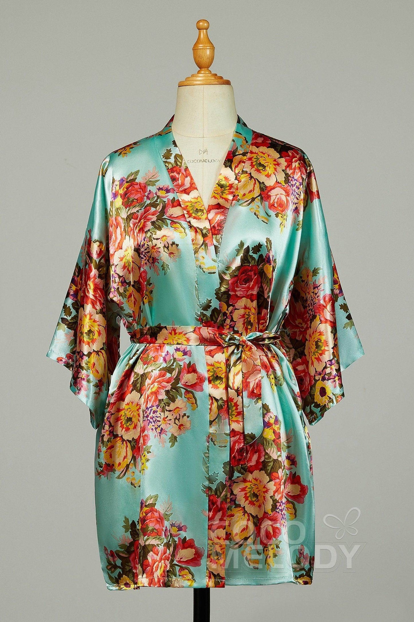 Short Silk-Like Robes CZ0181 - COCOMELODY