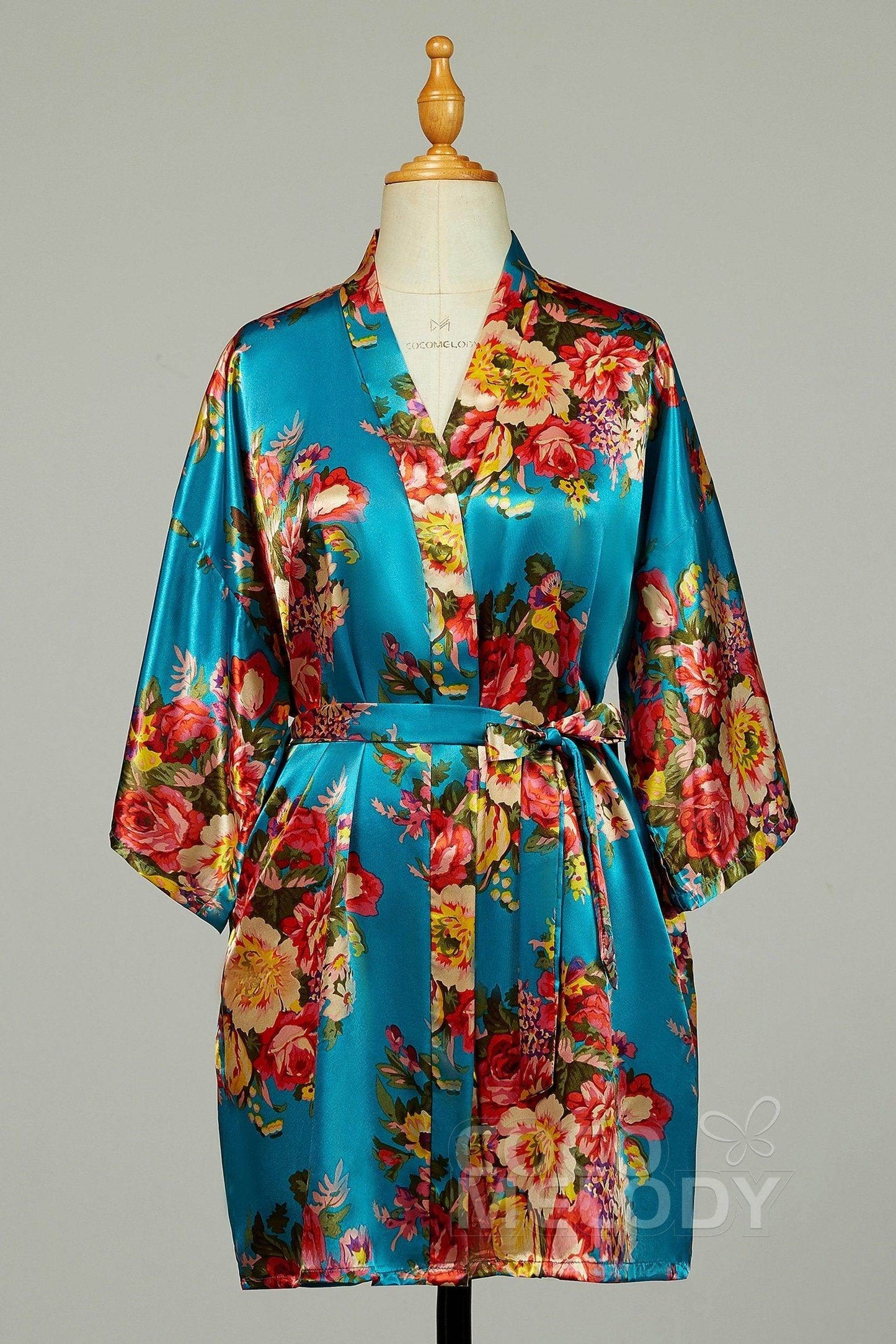 Short Silk-Like Robes CZ0181 - COCOMELODY