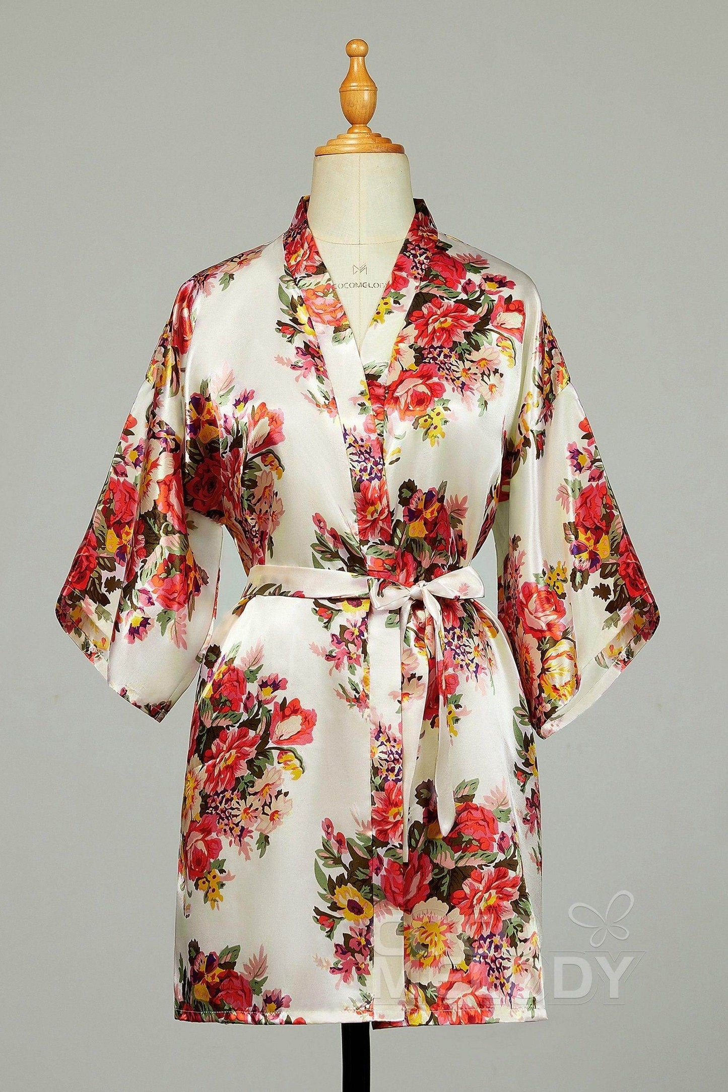 Short Silk-Like Robes CZ0181 - COCOMELODY