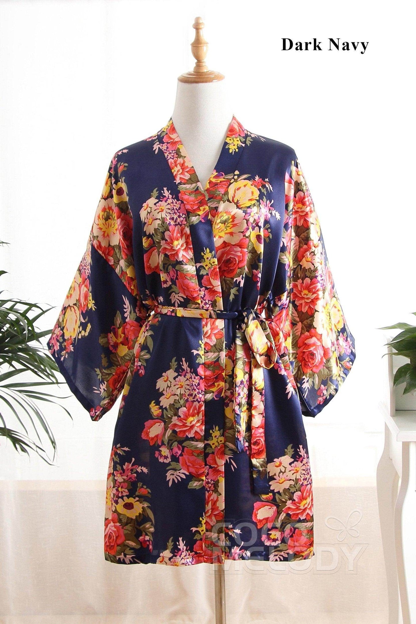 Short Silk-Like Robes CZ0181 - COCOMELODY