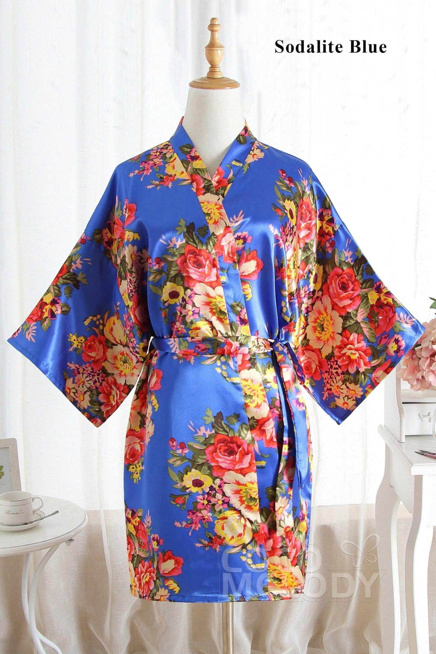 Short Silk-Like Robes CZ0181 - COCOMELODY