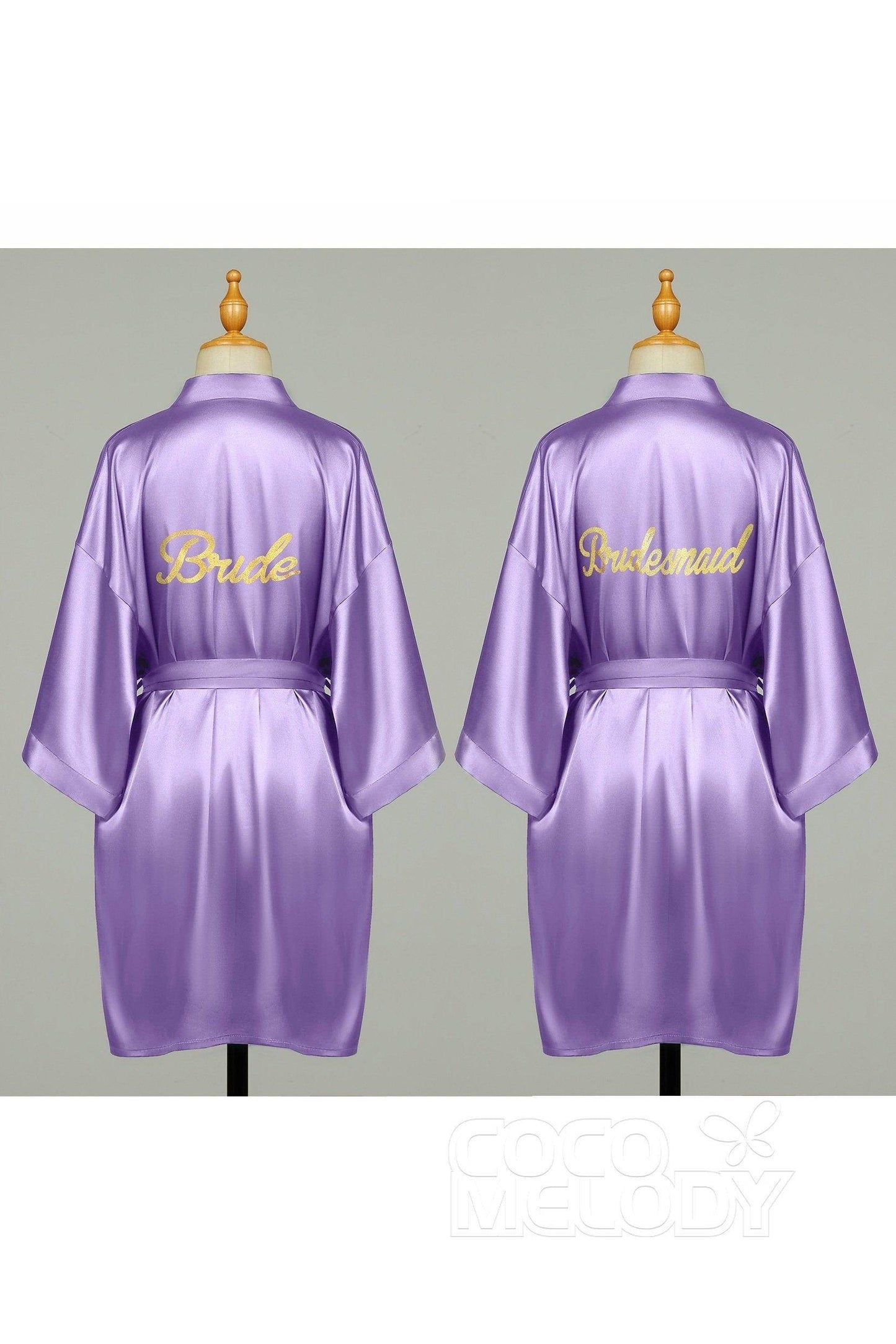 Short Silk-Like Robes CZ0204 - COCOMELODY