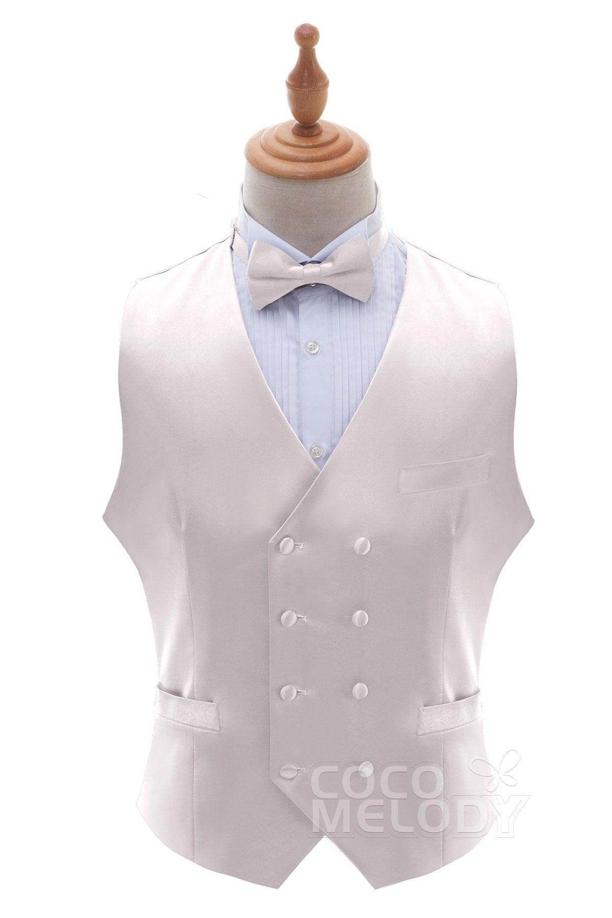 Men's Elastic Silk Like Satin Vests CZ170021 - COCOMELODY