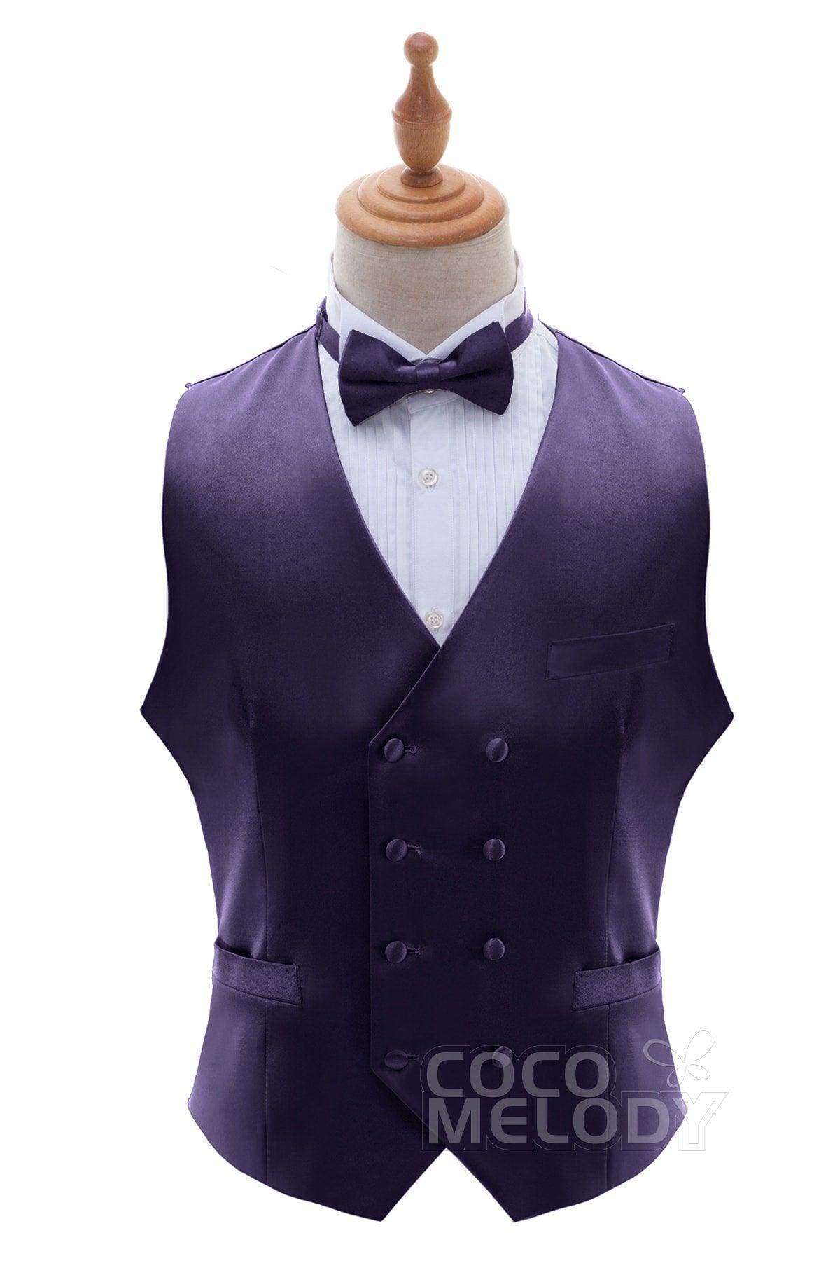 Men's Elastic Silk Like Satin Vests CZ170021 - COCOMELODY