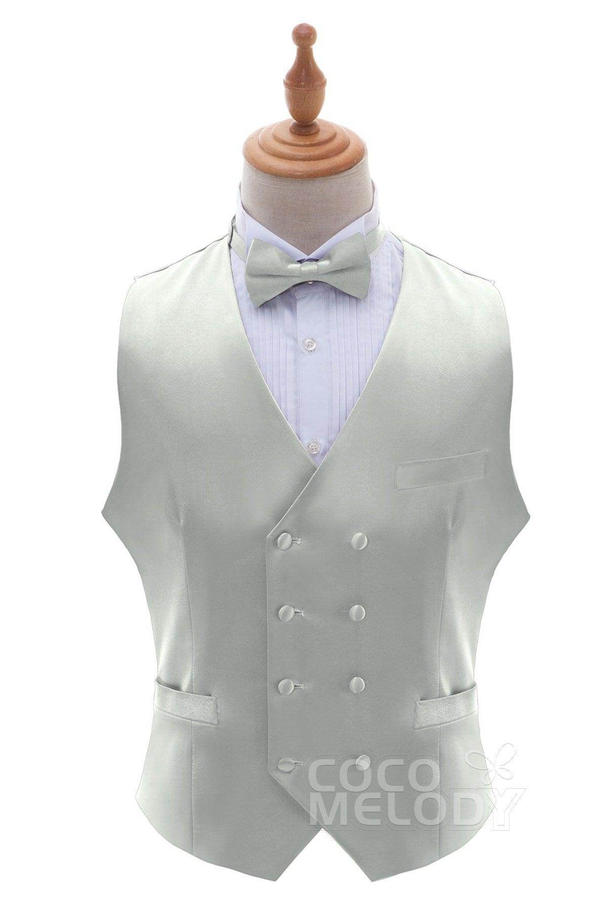 Men's Elastic Silk Like Satin Vests CZ170021 - COCOMELODY