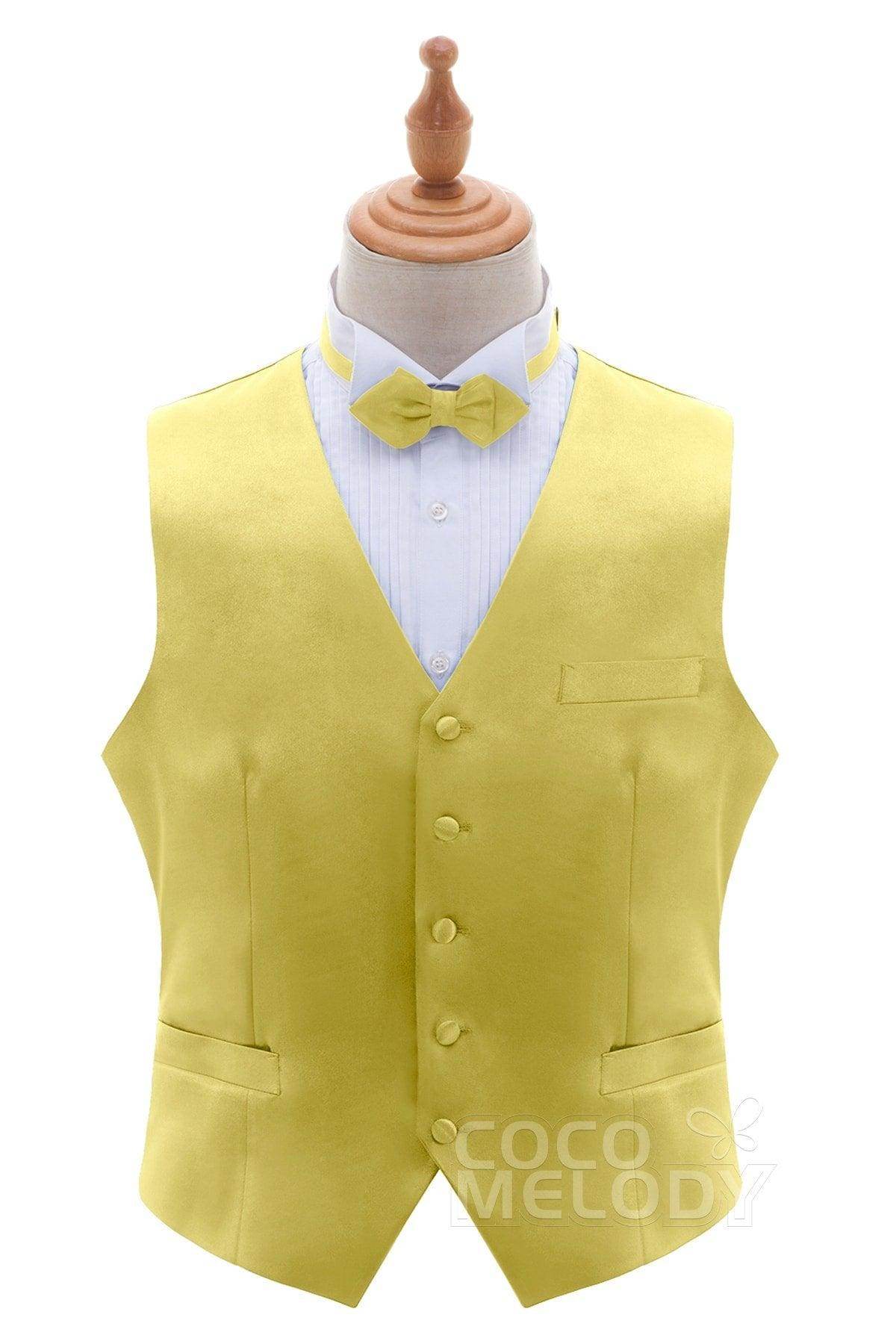 Men's Elastic Silk Like Satin Vests CZ170022 - COCOMELODY