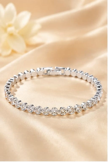 Classic Crystal Tennis Bracelet Plated Dainty Everyday Jewelry 904471935280 - 7 Days / Silver/4MM - COCOMELODY
