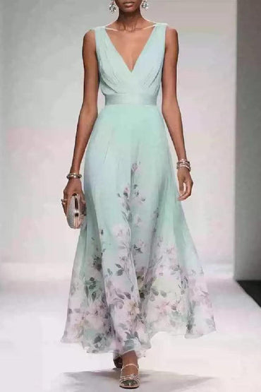 A-Line Tea Length Chiffon Wedding Guest Dress 922638194251 - 10 Days / Light Blue / S - COCOMELODY