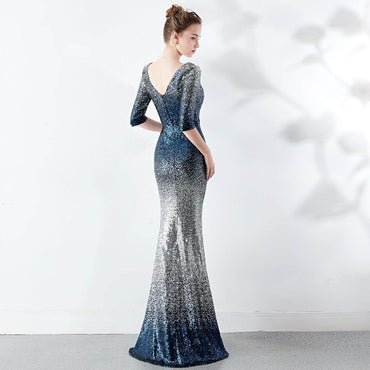 Trumpet-Mermaid Floor Length Sequins Dress 743692331466 - COCOMELODY