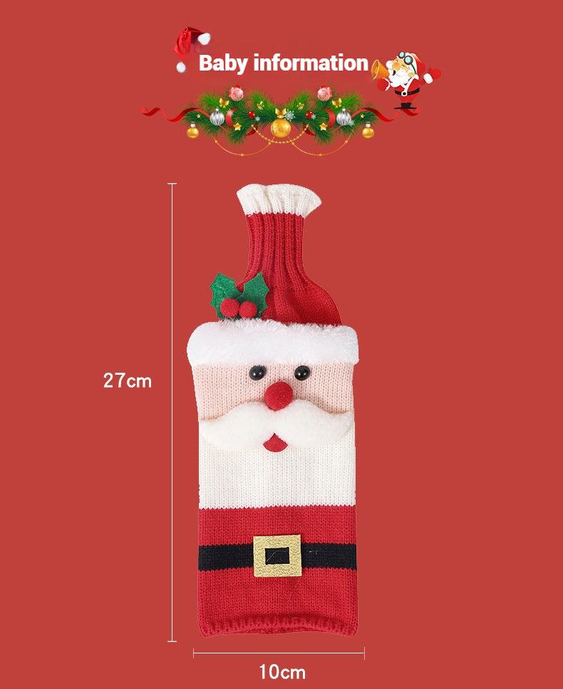 Christmas decorations wine knit bottle set holiday scene layout 644790993151 - COCOMELODY