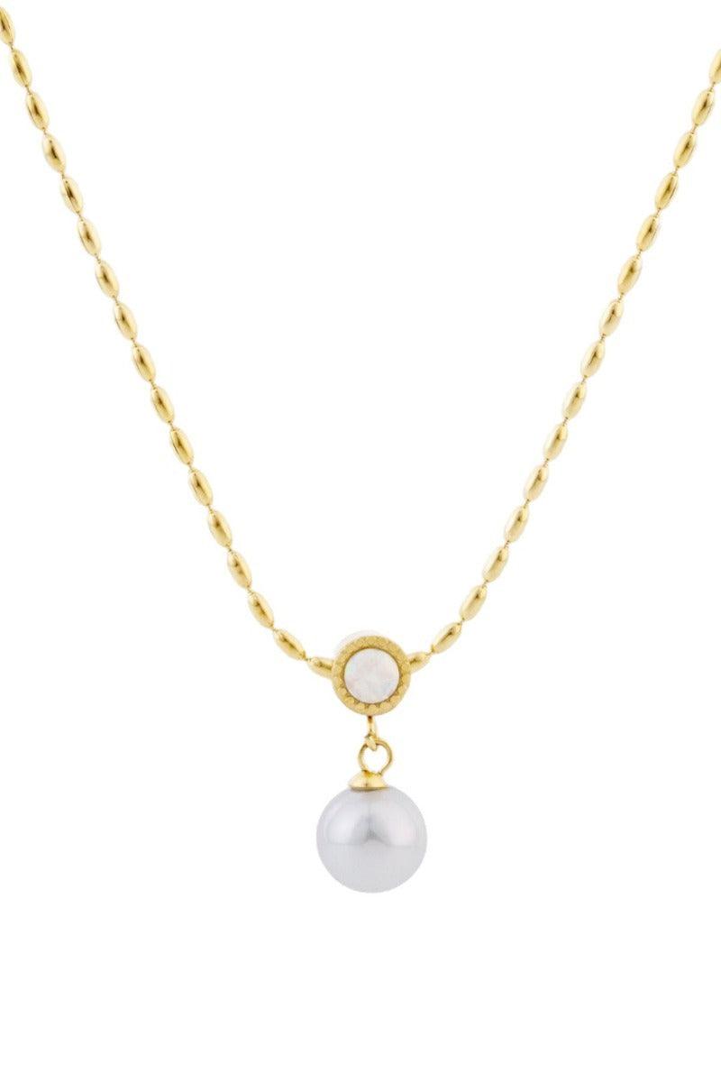 Elegant Luxury Single Pearl Pendant Necklace for Women 994399670416 - 7 Days / Gold - COCOMELODY