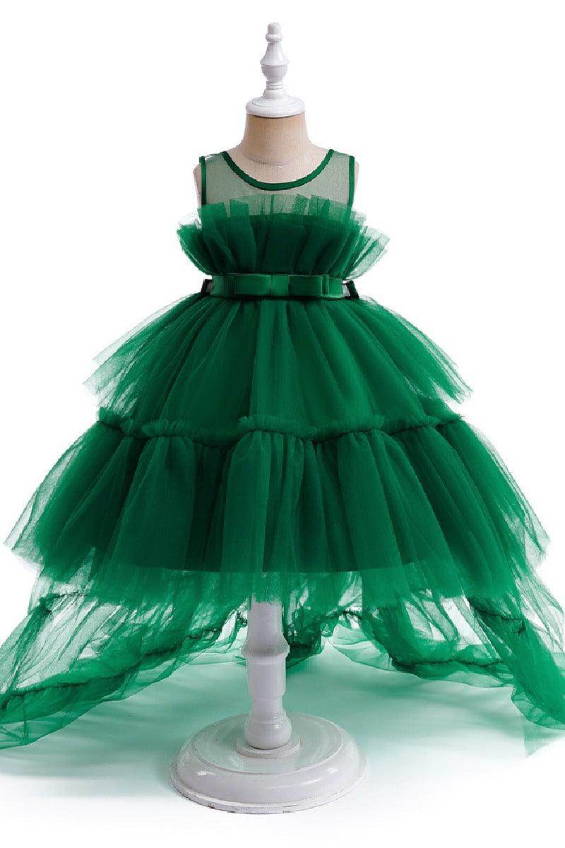 Ball-Gown Square Neckline Knee-Length Tulle Removable tail Flower Girl Dresses 776544998685 - COCOMELODY