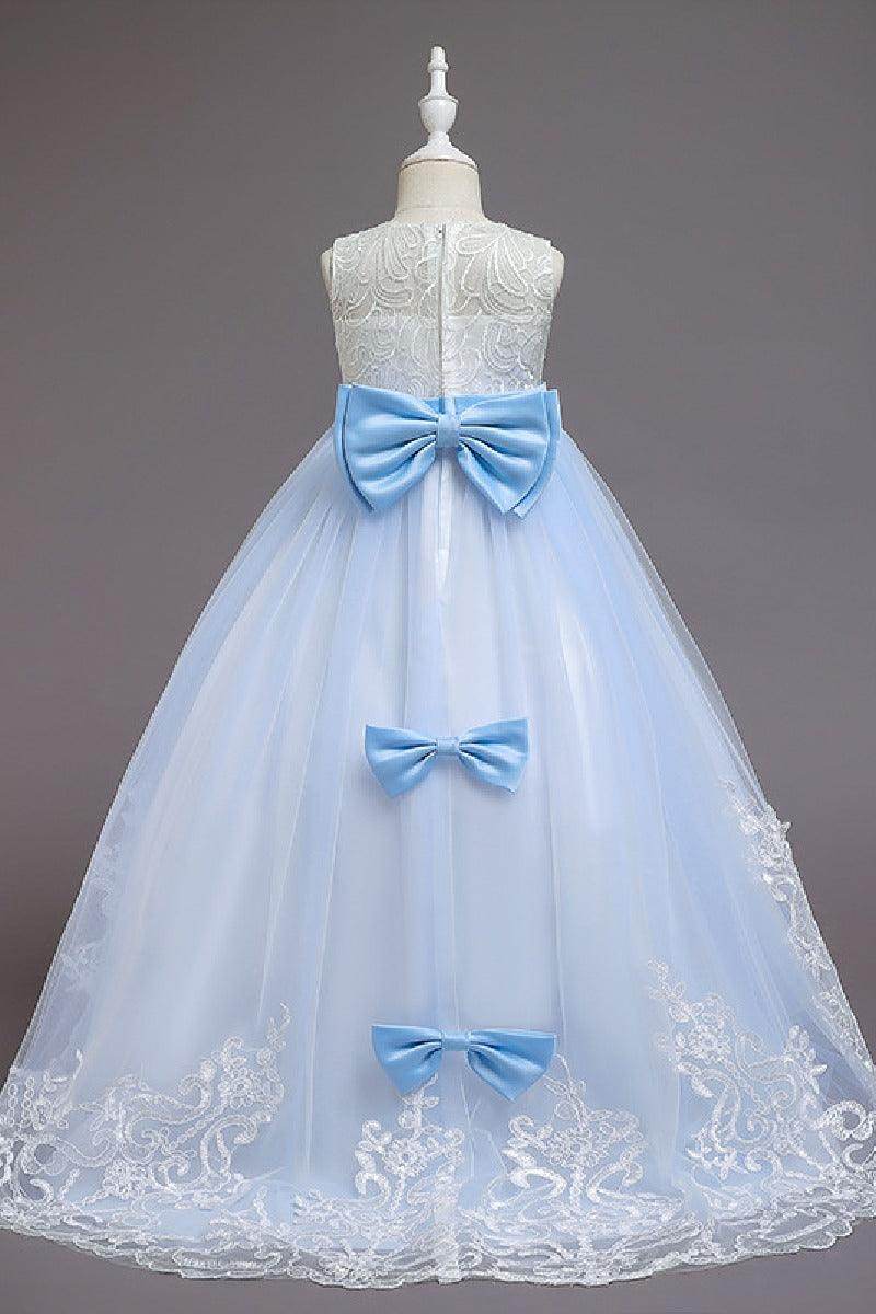 A-line floor length tulle lace flower girl dress 621667738228 - COCOMELODY