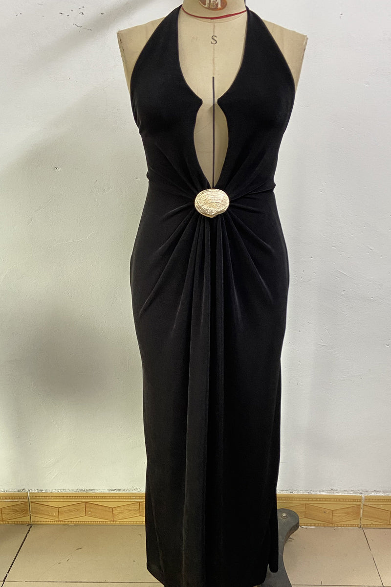 Sheath-Column Maxi Velvet Dress 968509309151