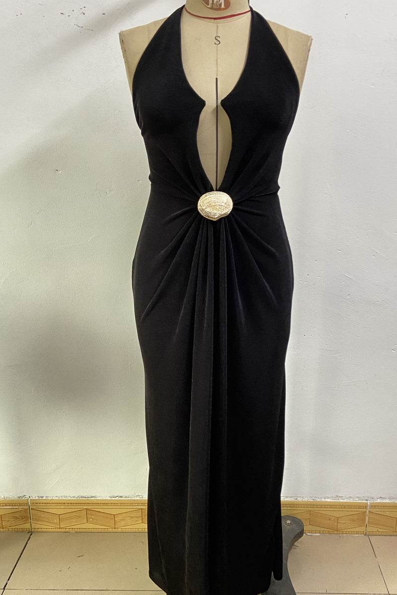 Sheath-Column Maxi Velvet Dress 968509309151 - COCOMELODY