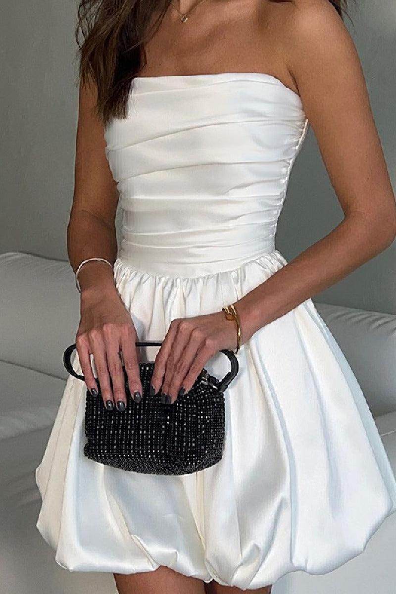 Sexy strapless A-line mini cocktail dress 802295558815 - COCOMELODY