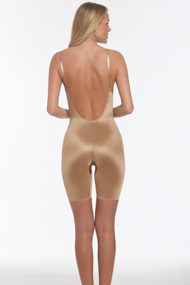 Low Back Thigh Shaper Bodysuit Corset Bridal Bra 4100 - Mocha / XS - COCOMELODY