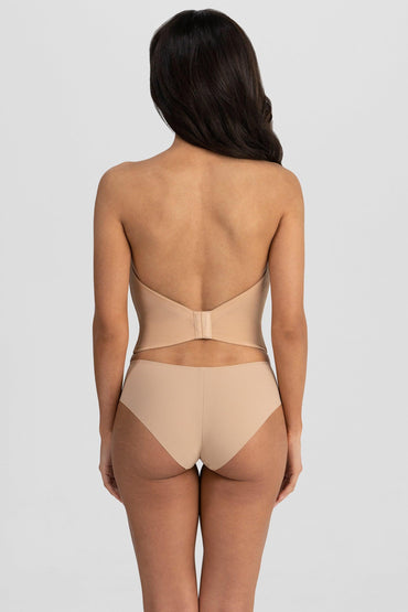 V Wire Backless Strapless Corset Bridal Bra 6390 - Mocha / 32 / A - COCOMELODY