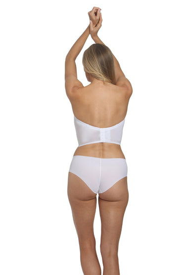 X Strapless Low Back Bustier Corset Bridal Bra 6950 - White / 30 / AA - COCOMELODY