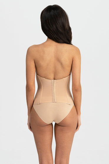 V Wire Longline Strapless Corset Bridal Bra 8990 - Mocha / 30 / B - COCOMELODY